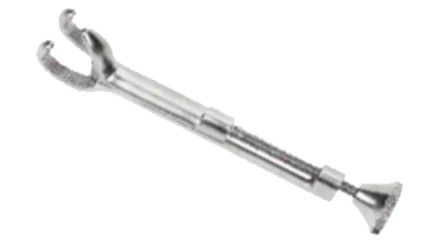 Tatlong-claw na buto na may hawak na forceps