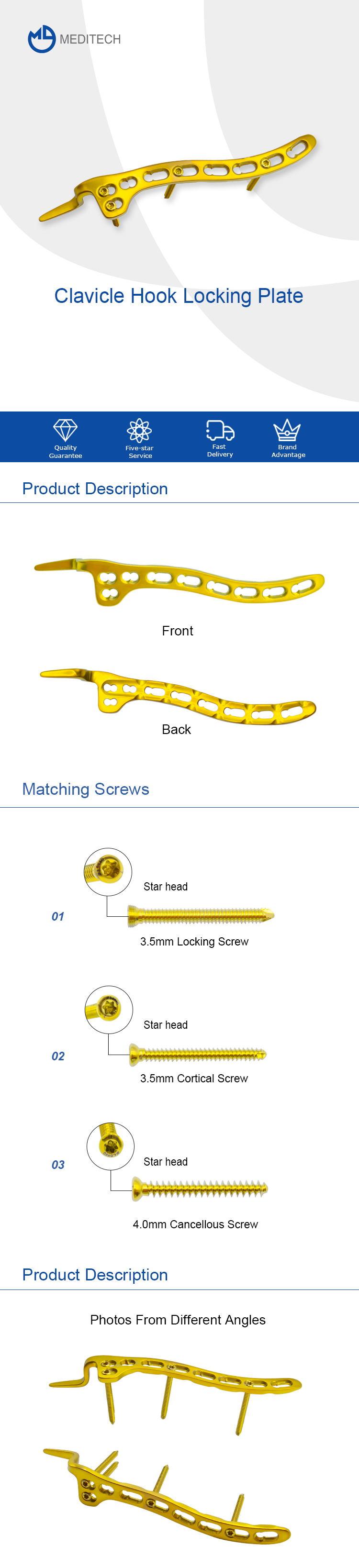 Clavicle Hook Locking Plate 